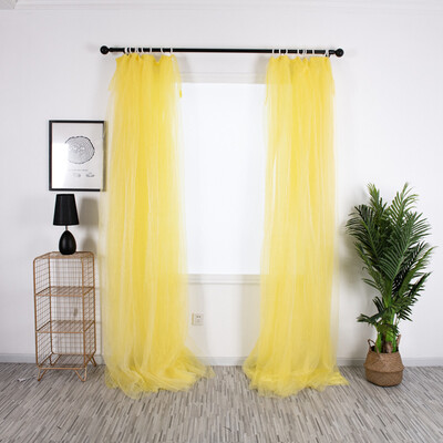 

Gobestart 2Pcs Sheer Curtain Tulle Window Treatment Voile Birthday Wedding Festive Decor