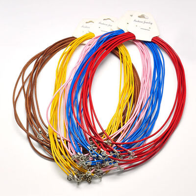

Leather Cords for Necklace Making with Sterling Silver Findings&Spring Ring Clasps Mixed Color 1732"