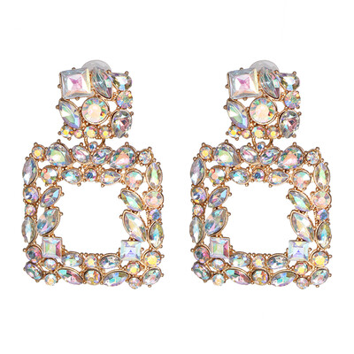 

2019 New Fashion Geometric Crystal Earrings for Women Boho Rhinestone Statement Earring Fashion Jewelry Bijoux