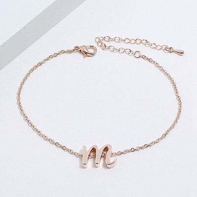 

Initial Bracelet Cursive Letter Bracelet Personalized Jewelry Bridesmaid Funny