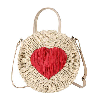 

Woven Straw Round Retro Women Shoulder Bags Summer Beach Messenger Handbags