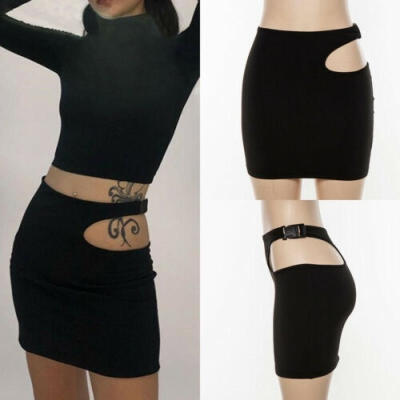 

Sexy Women High Waist Sexy Short Mini Skirt Stretchy Dress Bodycon Black Skirt