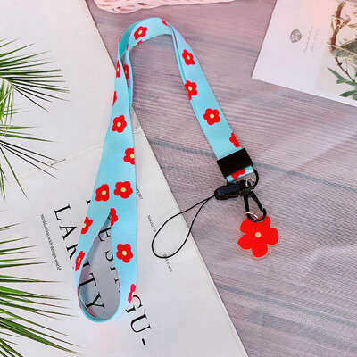 

9 Styles Cartoon Flower Lanyards Personality Lanyard Cartoon Neck Strap For Keys Id Card Mobile Phone Straps Jewelry Lanyard