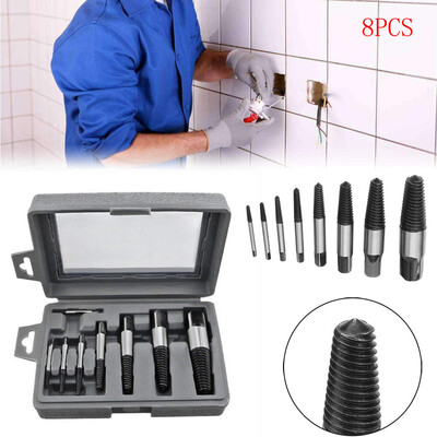 

〖Follure〗Damaged Screw Extractor Easy Out Set Bolt Stud Remover Tools Kit DIY 8PcsSet