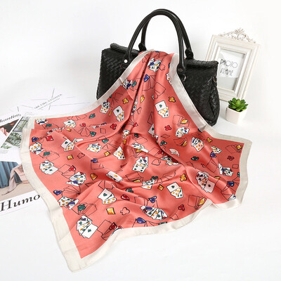 

Autumn&winter Korean version of the silk satin thin scarf scarf air conditioning shawl beach towel seaside sunscreen silk scarf women wholesale