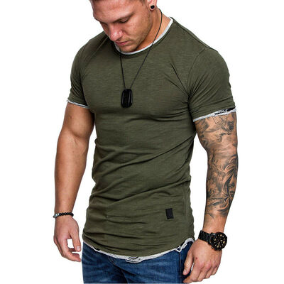 

Mens T Shirt Slim Fit Casual T-shirt Tops Summer Clothes Bodybuilding Muscle Tee