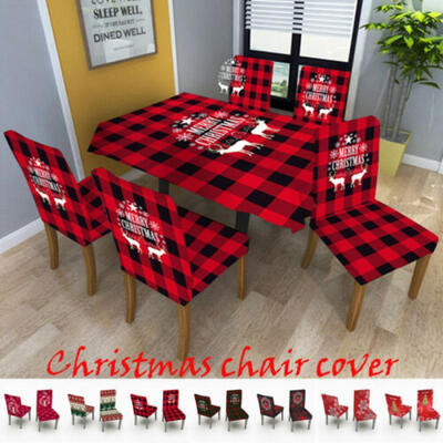 

New Christmas Dining Room Chair Cover Removable Washable Stretch Seat Cover Xmas