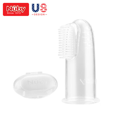 

Nuby newborn fingertip toothbrush silicone soft hair toothbrush child oral care cleaning with toilet box 730