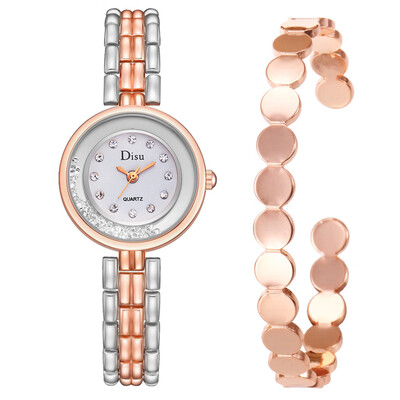

High Quality Womens Watches With Rhinestone Dial Bracelet Ladies Exquisite Gift Set Quartz Wristwatch Clock Zegarki Damskie