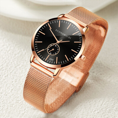 

RM Luxury Rose Gold Watches Women Wristwatches Mesh Strap Quartz Watches