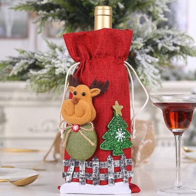 

Toponeto Merry Christmas Santa Wine Bottle Bag Cover Xmas Festival Party Table Decor Gift