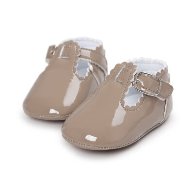 

Vintage Toddler Infant Baby Girl Spring PU Solid Color Princess Shoes Anti-slip Crib Shoes Prewalker