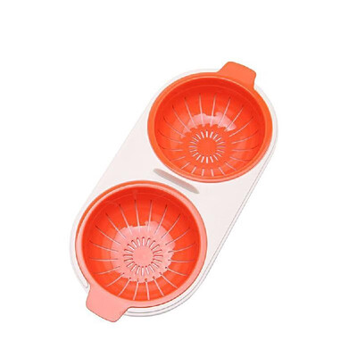 

Microwave Eggs Poacher Steamer Kitchen Gadget Double Cups Egg Cooker Dual Caves Poached Egg Maker