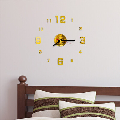 

Gobestart 3D DIY Roman Numbers Acrylic Mirror Wall Sticker Clock Home Decor Mural Decals