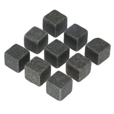 

9Pcs Square Natural Wine Whisky Ice Stones Drinks Cooler Cubes Granite Rocks