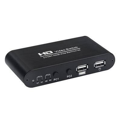 

2 Port HDMI KVM 4K Switcher Splitter for Sharing Monitor Keyboard Mouse