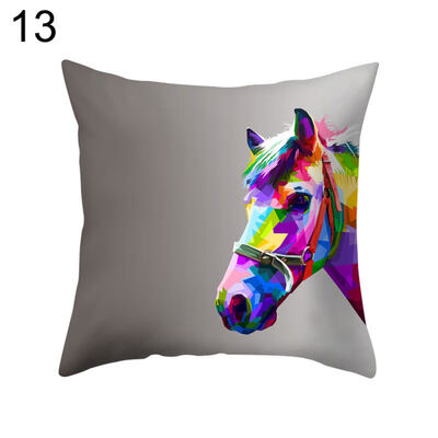 

Colorful Cat Lion Giraffe Owl Pillow Case Cushion Cover Sofa Bed Car Cafe Decor