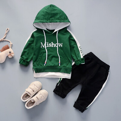 

Toddler Kids Baby Boy Girl Letter Hooded Pullover TopsPants Clothes Set Outfits