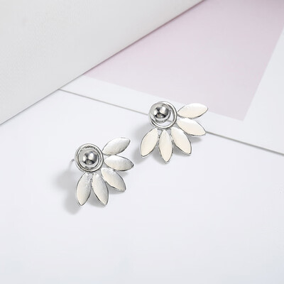 

Fashion Flower Stud Earrings For Women Trendy Golden Silver Color Punk Style Earrings Wholesale Jewelry