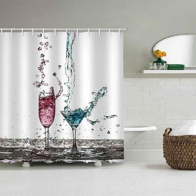 

Shower Curtain Waterproof Polyester Fabric Bath Curtains 12 Grommet Holes Bathroom Curtains for Bathtub Showers