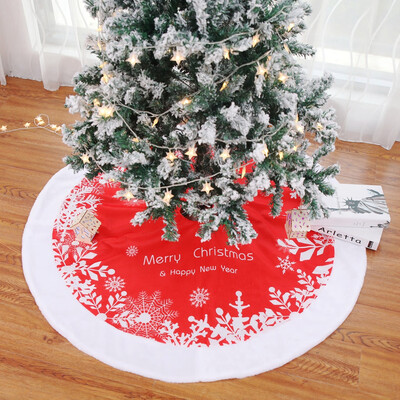

Tailored Short Plush Snowflake Christmas Tree Skirt Ornament 48inch Diameter Christmas