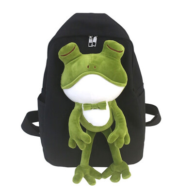 

Frog pendant doll ins schoolbag Korean version of high school personality cartoon doll fumigating dragon shoulder bag ugly sprouti