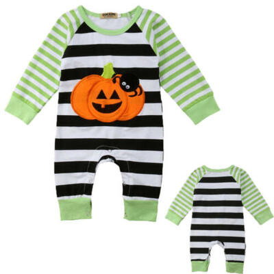 

US Newborn Baby Kid Boy Girls Pumpkin Romper Jumpsuit Bodysuit Cotton Outfit Set