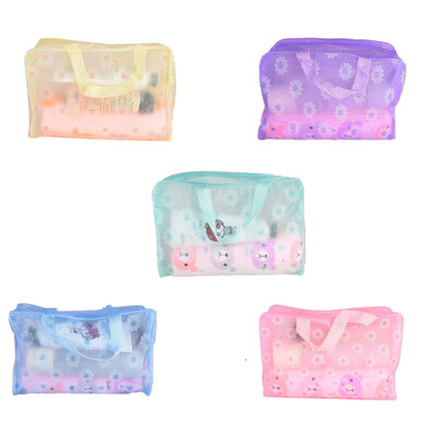 

Floral PVC Waterproof Cosmetic Bag Bath Toiletry Towel Makeup Storage Bag Flower Pouch Case Organizer
