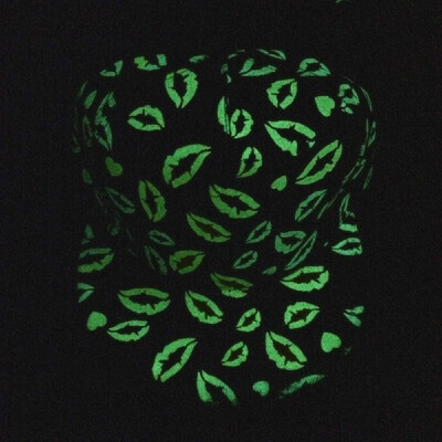 

Korean Fashion Women Men Cap Mouth Print Luminous Baseball Hat Hip Pop Hat Unisex BlackDark Blue