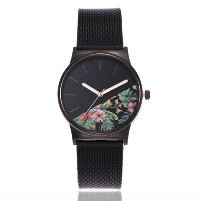 

European&American fashion ladies watch flower dial plastic