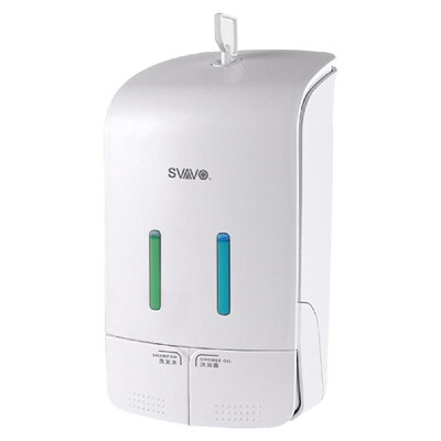 

SVAVO 1000mL Manual Soap Dispenser Wall Mounted Dish Liquid Lotion Gel Shampoo Chamber Dispenser for Bathroom Kitchen