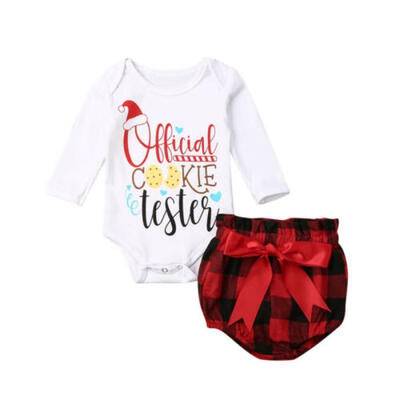 

US Stock Newborn Baby Girl My First Christmas RomperShorts Pants Clothes Outfit