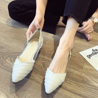

Shoes Womens Korean version of summer fashion Baitao pointed shallow-mouthed single shoes gentle thick-heeled fairy shoes