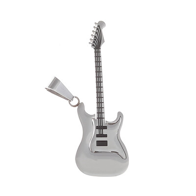 

Pendant For Women New Guitar Necklace BlackGoldSilver Color Music Lover Gift Stainless Steel Pendant