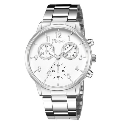 

Gobestart Fashion Geneva Women Stainless steel Watch Leisure Ladies quartz wristwatch
