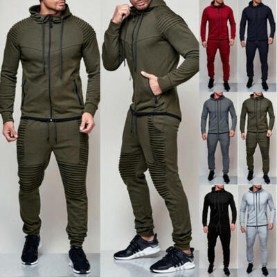 

Mens Tracksuit Jogging Hoodie Coat Jacket Trousers Pants Sports Sweat Suit Set