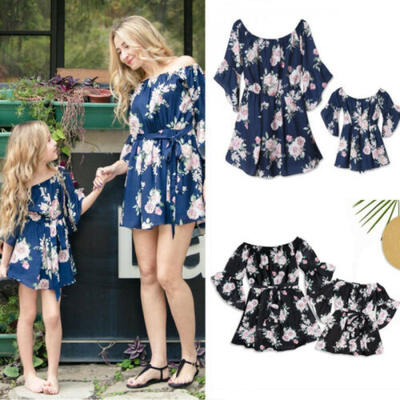 

Mother And Daughter Family Matching Dress Floral Maxi Skirt Family Outfits