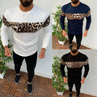 

US Men Fashion Winter Hoodie Warm Leopard Sweatshirt Sweater Coat Jacket Outwear