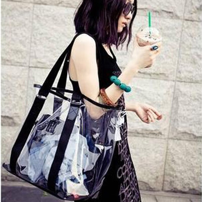 

Tailored Fashion Women Clear Beach Bag Waterproof Bag Shoulder Bag Handbag Messenger Bag
