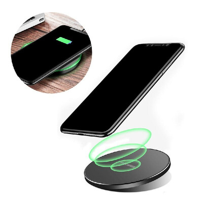 

QI Round Wireless Power Charger Pad With Indicator for Mobile Phone RedBlack