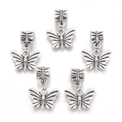

Alloy European Dangle Beads Large Hole Pendant Butterfly Antique Silver 195mm Hole 5mm Pendant 115x155x15mm
