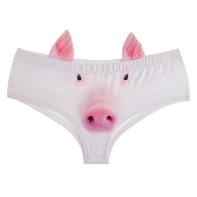 

Women 3D Animal Print Underwear Briefs with Ears Low Waist Sexy Panties