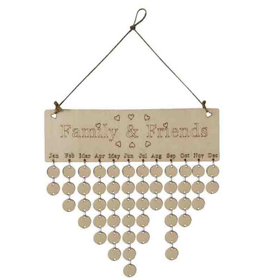 

Gobestart Wood Birthday Reminder Board Birch Ply Plaque Sign Family Friends DIY Calendar