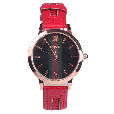 

European&Korean style retro vertical watch female student simple couple belt quartz watch