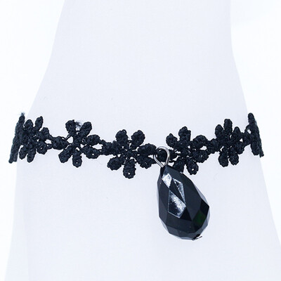 

Free Shipping Wholessale Vintage Imitation Pearl Sun Black Lace Cute Bracelets & Bangles Handmade Accessories Jewelry Bracelets