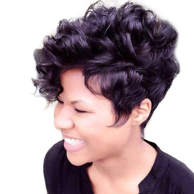 

〖Follure〗Women Short Black Front Curly Hairstyle Synthetic Hair Wigs For Black Women