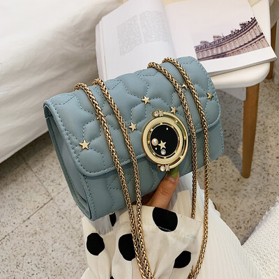 

Summer ins leisure bag personality fashion small square bag girl new 2019 quality feeling of one shoulder oblique satchel