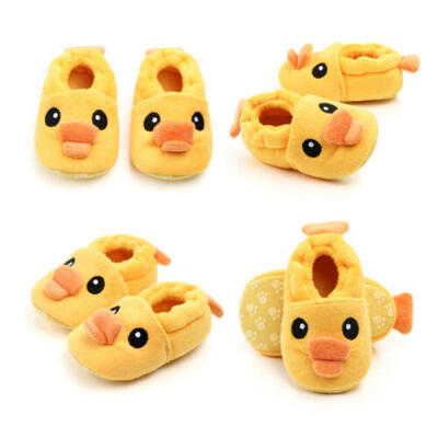 

Baby Kid Girls Cartoon Warm Slippers Toddlers Yellow Duck Animals Bedroom Shoes
