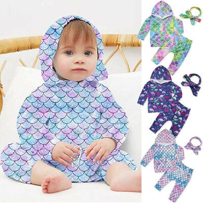 

Newborn Infant Baby Boy Girl Animal Dinosaur Mermaid Hoodie TopPants Outfits Clothes Set