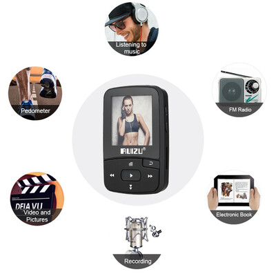 

RUIZU X50 8GB 15in MP3 MP4 Player HiFi Lossless Sound Quality Bluetooth Pedometer TF Card FM Radio Recording E-book Time Calendar